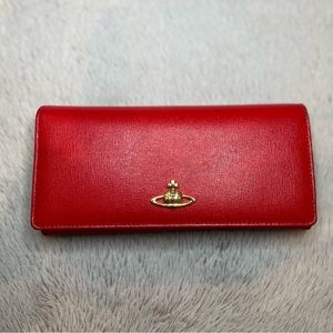 Red Vivienne Westwood Wallet with Gold Orb